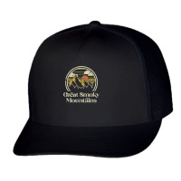 Great Smoky Mountains Tennessee Vintage Hiking Camp Retro T Shirt Trucker Cap | Artistshot