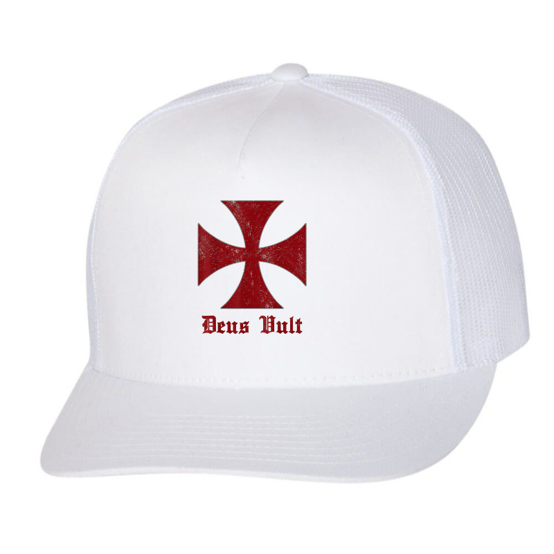 Deus Vult Templar Order Knights Templar Holy Cross Helmet T Shirt Trucker Cap | Artistshot