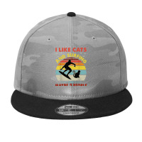 Surfing Cat, I Like Cats And Surfing And Maybe 3 People Dad Camo Snapback | Artistshot