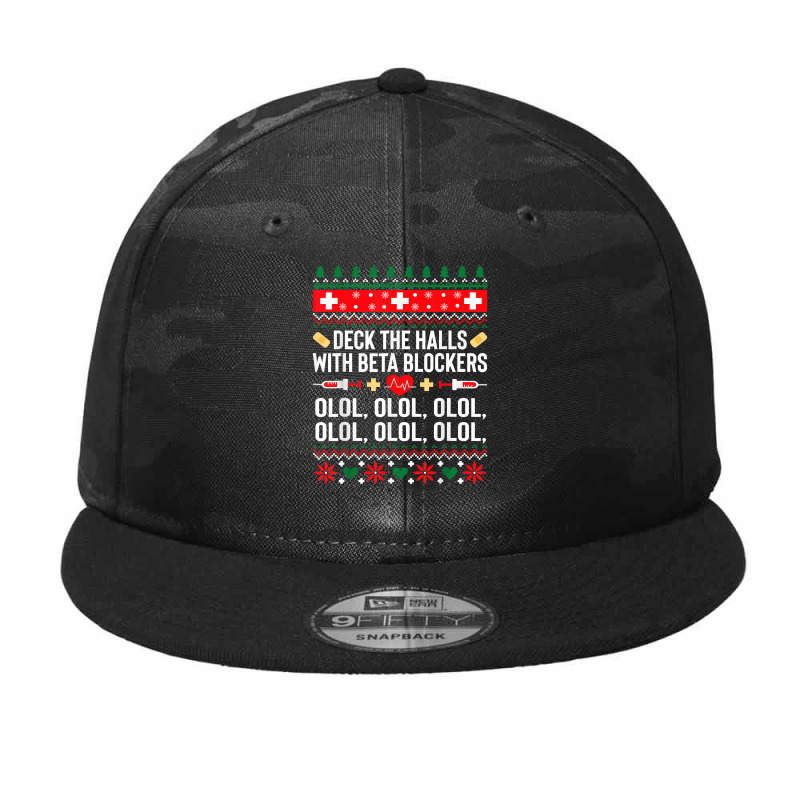 Deck The Halls With Beta Blockers Nurse Christmas Ugly Xmas T Shirt Camo Snapback by Saiful_Siddique | Artistshot