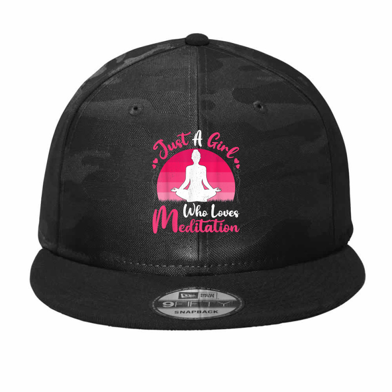 Vintage Meditation Lover Just A Girl Who Loves Meditation T Shirt Camo Snapback by tognifx | Artistshot