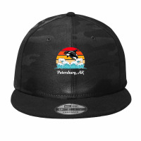 Petersburg T  Shirt Petersburg Alaska Distressed Orca Killer Whale Wav Camo Snapback | Artistshot