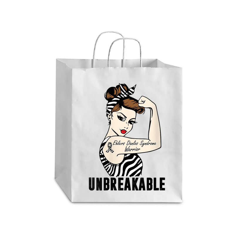 Womens Ehlers Danlos Syndrome Warrior Unbreakable Strong Woman V Neck Debie Paper Bag - 10 X 5 X 13 | Artistshot