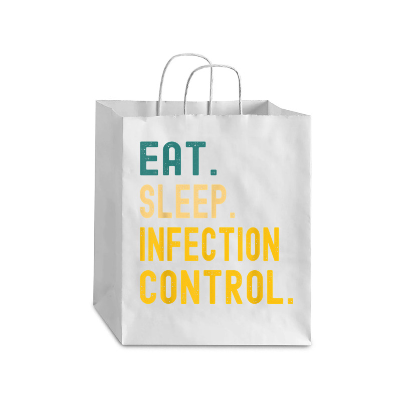 Vintage Retro Sunset Eat Sleep Infection Control T Shirt Debie Paper Bag - 10 X 5 X 13 | Artistshot