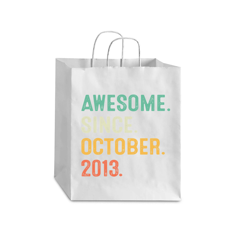 Awesome Since October 2013 9th Birthday Gifts 9 Year Old Boy Debie Paper Bag - 10 X 5 X 13 | Artistshot