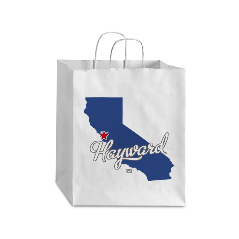 Hayward California Ca Map Debie Paper Bag - 10 X 5 X 13 | Artistshot