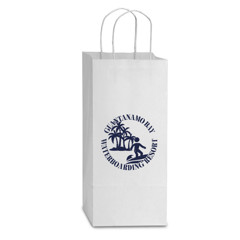 Waterboardingresort In Guantanamo Bay Tailliertes Double Wine Paper Bag - 6 1/2 X 3 1/2 X 12 3/8 | Artistshot