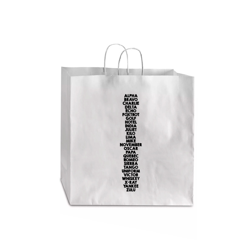 Phonetic Alphabet Jumbo Paper Bag - 18 X 7 X 18 3/4 | Artistshot