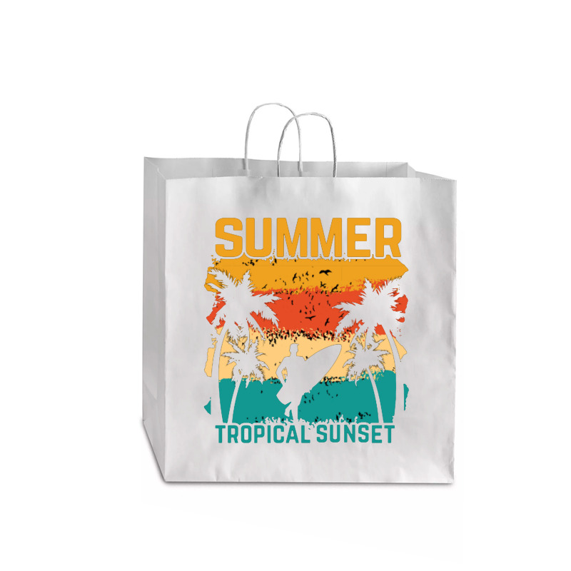 Summer Vibes Beach Surfing Jumbo Paper Bag - 18 X 7 X 18 3/4 | Artistshot