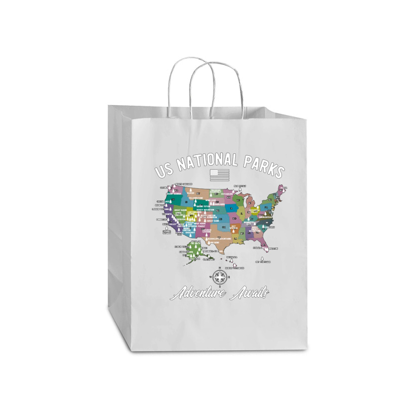 Us National Parks Map, National Park, Us National Parks Map Art, Us Na Mart Paper Bag -13 X 7 X 17 | Artistshot