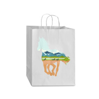 Horse Print With Landscape Horse Lover, Animal Horse Mart Paper Bag -13 X 7 X 17 | Artistshot