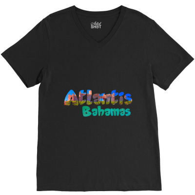 Atlantis Bahamas T Shirt. V-neck Tee Designed By Lemonjack