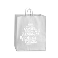 Brooklyn New York Neighborhoods Word Cloud Brooklyn T Shirt Queen Paper Bag - 16 X 6 X 19 1/4 | Artistshot