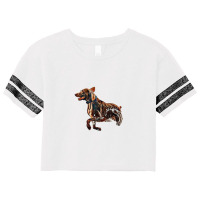 A Brown Dog Running In The Oc Scorecard Crop Tee | Artistshot