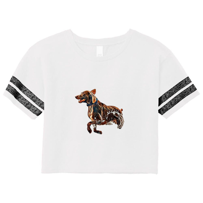 A Brown Dog Running In The Oc Scorecard Crop Tee by Kemnabi | Artistshot