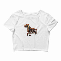 A Brown Dog Running In The Oc Crop Top | Artistshot