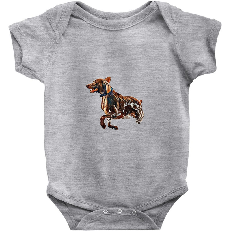 A Brown Dog Running In The Oc Baby Bodysuit by Kemnabi | Artistshot