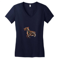 A Brown Dog Running In The Oc Women's V-neck T-shirt | Artistshot