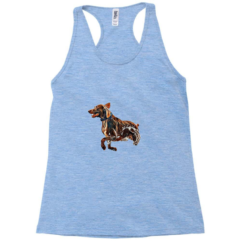 A Brown Dog Running In The Oc Racerback Tank by Kemnabi | Artistshot