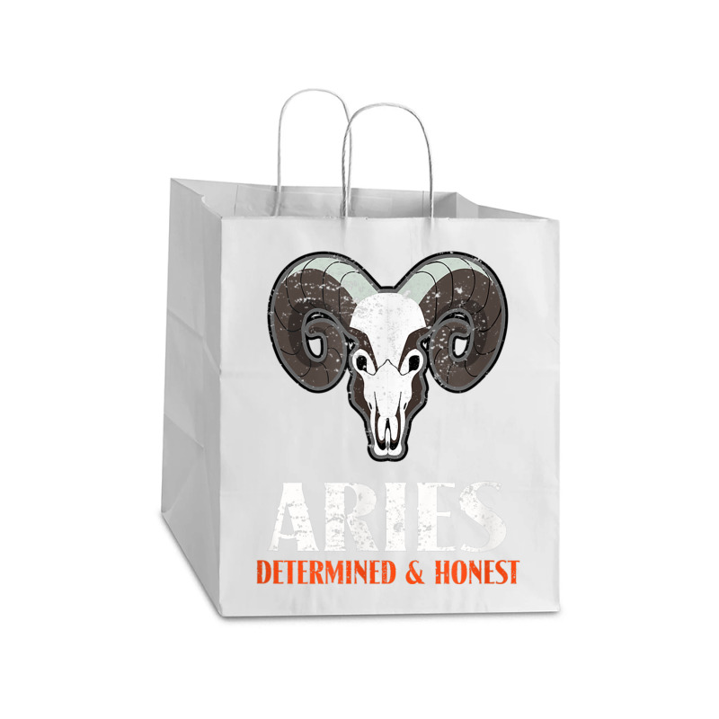 Vintage Aries T Shirt Ram Zodiac Astrology Symbol Tee Take Out Paper Bag - 14 X 10 X 15 1/2 | Artistshot