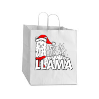 Cute Llama Shirt   Fa La La La Llama Christmas T Shirt Take Out Paper Bag - 14 X 10 X 15 1/2 | Artistshot