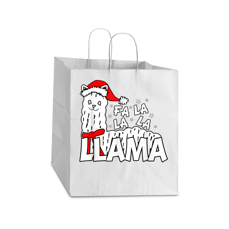 Cute Llama Shirt   Fa La La La Llama Christmas T Shirt Take Out Paper Bag - 14 X 10 X 15 1/2 | Artistshot