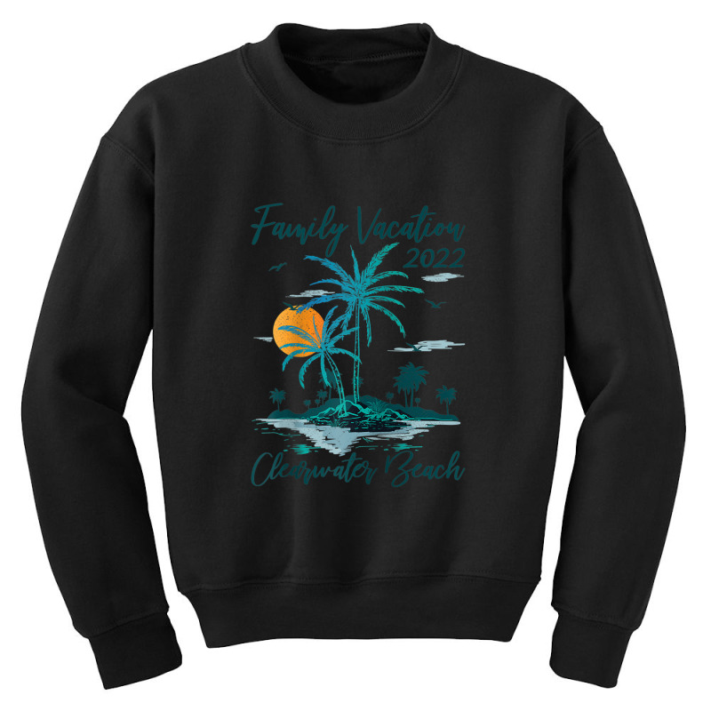 Vintage Family Vacation 2022 Florida Clearwater Beach Raglan Baseball Youth Sweatshirt by Tiktify | Artistshot