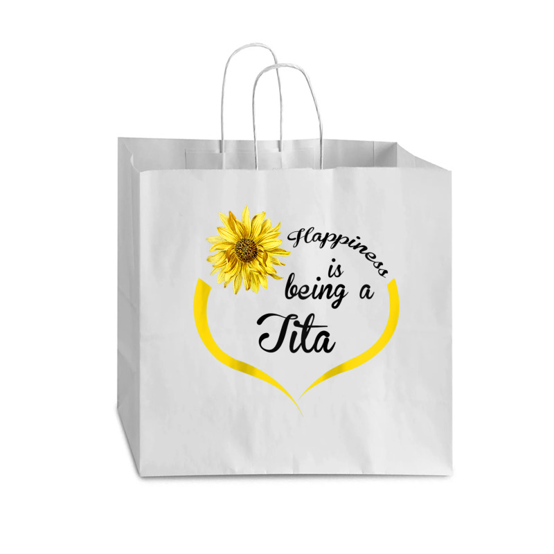 Womens Tita Gift Happiness Is Being A Tita Raglan Baseball Tee Vogue Paper Bag - 16 X 6 X 12 | Artistshot