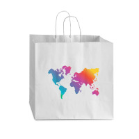 World Map Travel Countries Geography Color Painting Art Funny Men Vogue Paper Bag - 16 X 6 X 12 | Artistshot