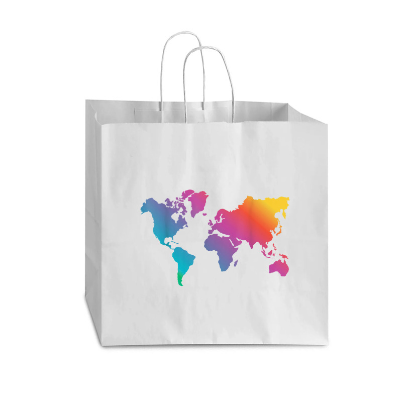 World Map Travel Countries Geography Color Painting Art Funny Men Vogue Paper Bag - 16 X 6 X 12 | Artistshot