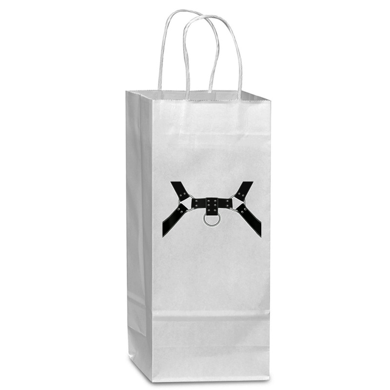 Black Leather Harness Print Bsdm Kink Gay Leather Pride T Shirt Wine Paper Bag - 5 1/2 X 3 1/4 X 13 | Artistshot