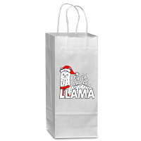 Cute Llama Shirt   Fa La La La Llama Christmas T Shirt Wine Paper Bag - 5 1/2 X 3 1/4 X 13 | Artistshot