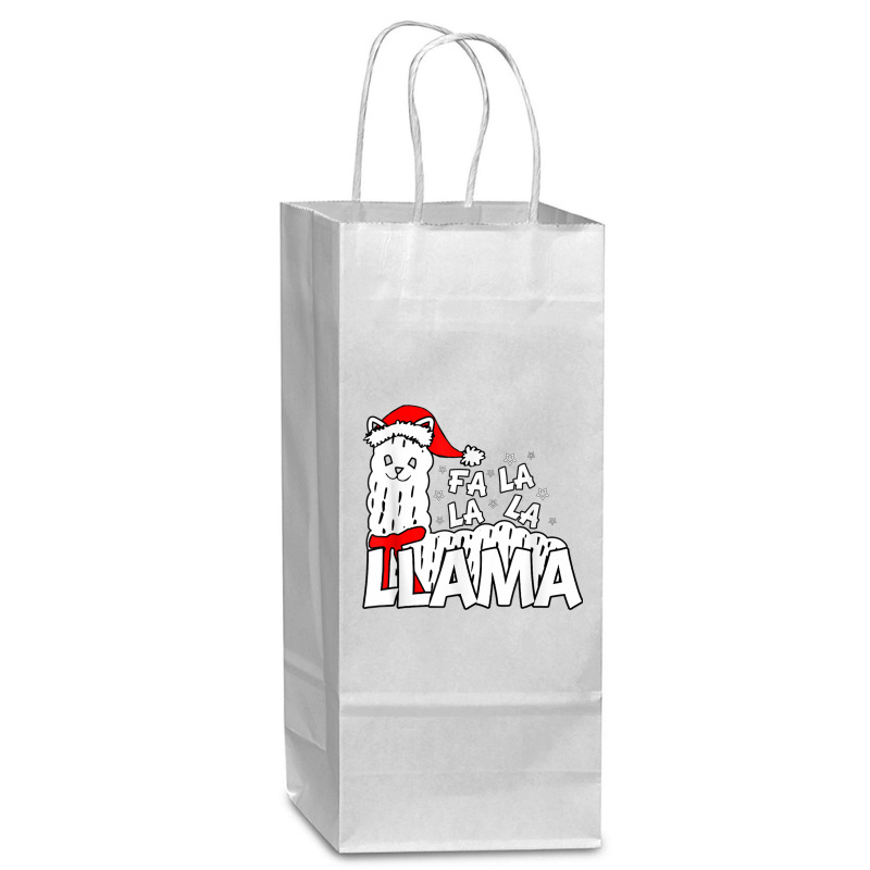 Cute Llama Shirt   Fa La La La Llama Christmas T Shirt Wine Paper Bag - 5 1/2 X 3 1/4 X 13 | Artistshot