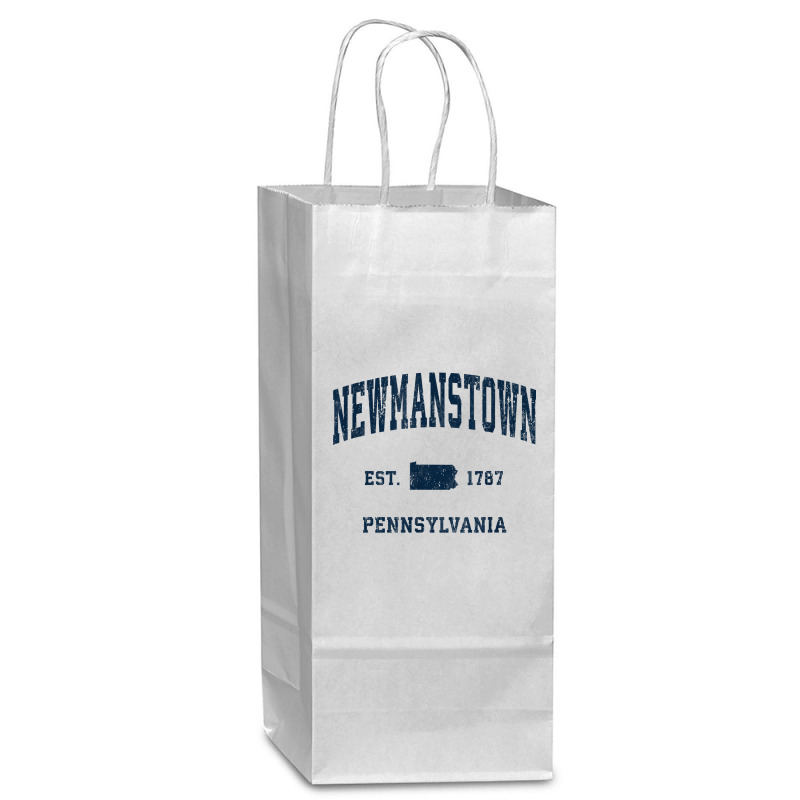 Newmanstown Pennsylvania Pa Vintage Athletic Navy Sports Des T Shirt Wine Paper Bag - 5 1/2 X 3 1/4 X 13 | Artistshot