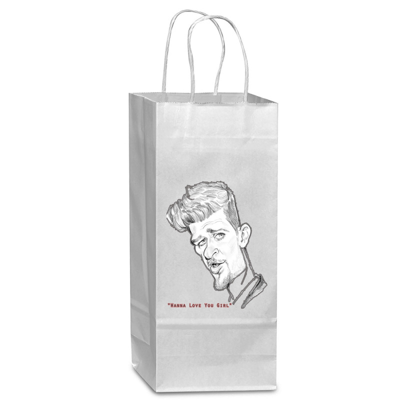 Robin Thicke Wine Paper Bag - 5 1/2 x 3 1/4 x 13 by fabiopio901216 | Artistshot