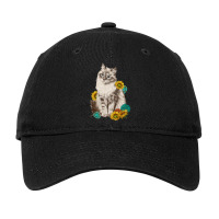 Siberian Cat Sunflower And Gemstone Adjustable Cap | Artistshot