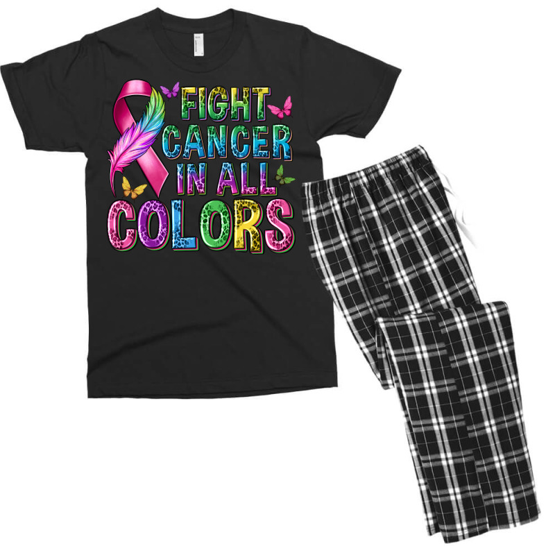 Fight Cancer In All Colors Men's T-shirt Pajama Set | Artistshot