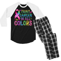 Fight Cancer In All Colors Men's 3/4 Sleeve Pajama Set | Artistshot