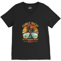 Vintage Family Vacation 2022 Florida St. Petersburg Beach Raglan Baseb V-neck Tee | Artistshot