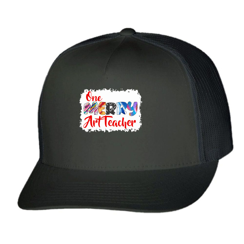 One Merry Art Teacher Christmas Pj Xmas Matching T Shirt Trucker Cap by Jeffrey_Insalaco | Artistshot