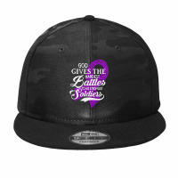 Alzheimers Awareness T  Shirt God Gives The Hardest Battles Strongest Camo Snapback | Artistshot