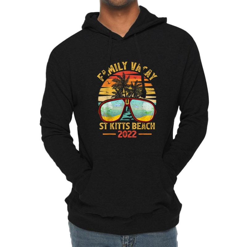 Vintage Family Vacation 2022 Lost Paradise St Kitts Beach Lightweight Hoodie by Tiktify | Artistshot