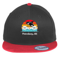 Petersburg T  Shirt Petersburg Alaska Distressed Orca Killer Whale Wav Flat Bill Snapback Cap | Artistshot