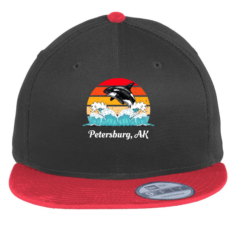 Petersburg T  Shirt Petersburg Alaska Distressed Orca Killer Whale Wav Flat Bill Snapback Cap by baroncrona555 | Artistshot