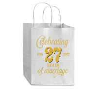 Celebrating 27 Years Of Marriage 27th Wedding Anniversary T Shirt Cub Paper Bag - 8 X 4 1/2 X 10 1/4 | Artistshot