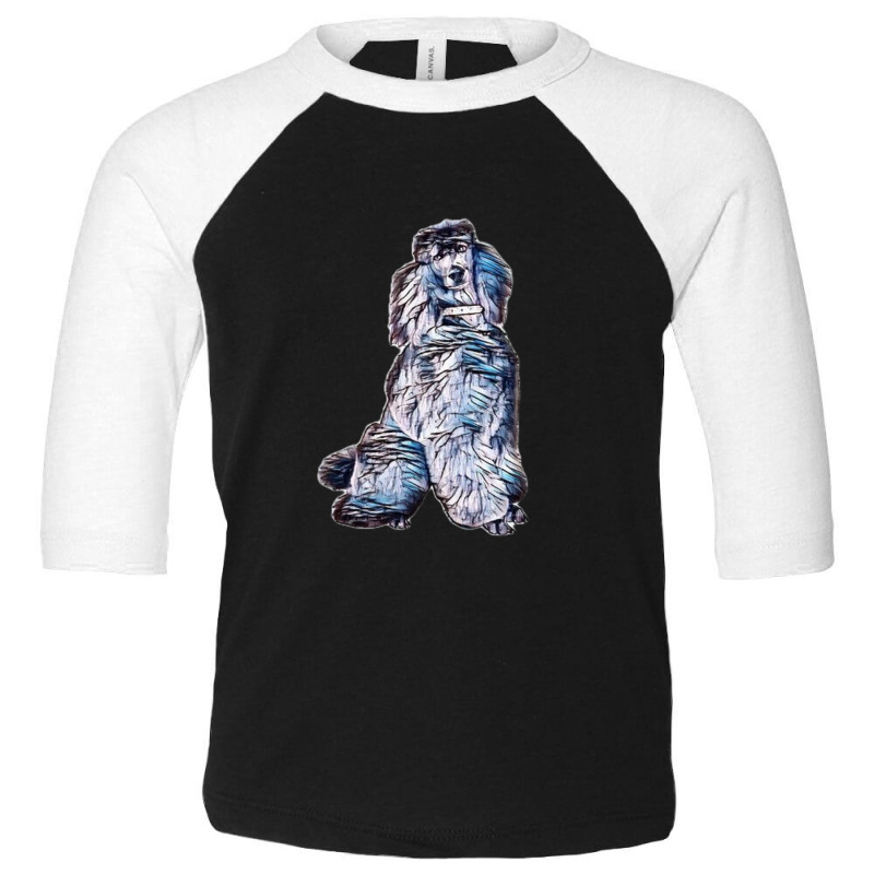 A Large Black Standard Poodle Toddler 3/4 Sleeve Tee by Kemnabi | Artistshot