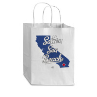 Salton Sea Beach California Ca Map T Shirt Cub Paper Bag - 8 X 4 1/2 X 10 1/4 | Artistshot