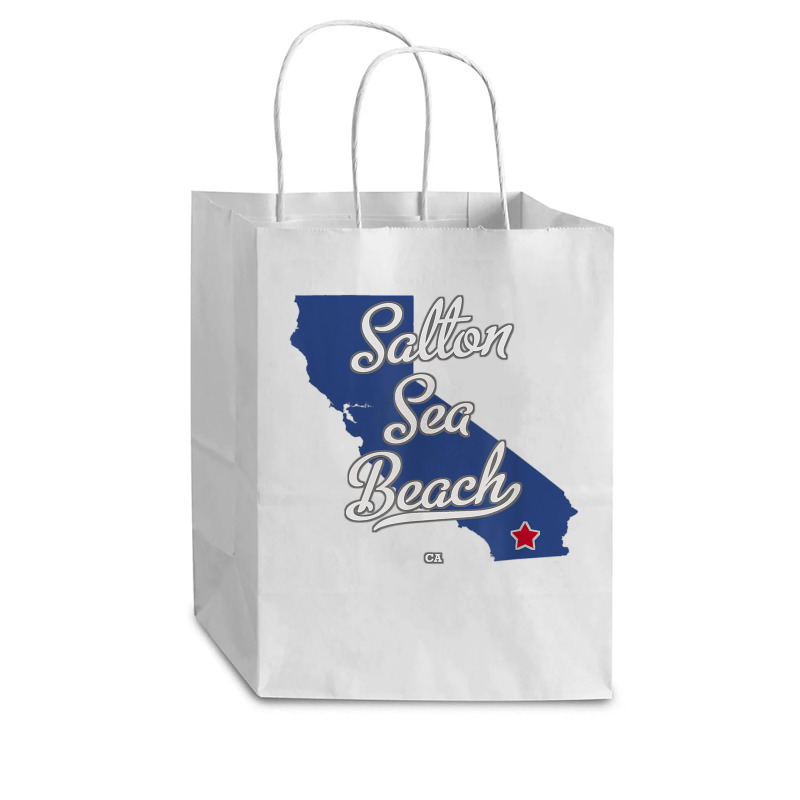 Salton Sea Beach California Ca Map T Shirt Cub Paper Bag - 8 X 4 1/2 X 10 1/4 | Artistshot