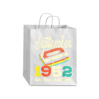 70th Birthday September 1952 Retro Cassette Limited Edition Debie Paper Bag - 10 X 5 X 13 | Artistshot