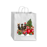 3 Rottweiler Truck Christmas Light Tree Reindeer Santa Xmas Debie Paper Bag - 10 X 5 X 13 | Artistshot